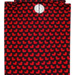 Quack on the back of a Red and Black Duck rubber polo