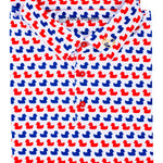 Red and Blue ducks in a row on Duck Rubber Polo Shirt
