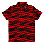 Red Ducks on Black polo shirt from duck rubber