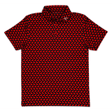 Red Ducks on Black polo shirt from duck rubber