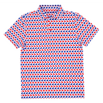 Red and Blue Ducks on Duck Rubber Polo Shirt