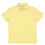 Yellow ducks in a row on a Duck Rubber Polo shirt