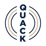 The circle on the back of the polo shirt that says quack